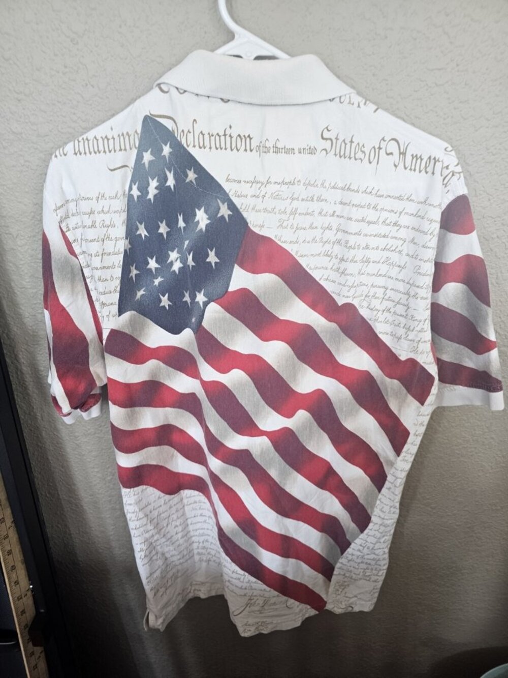 Cotton Traders Sport Men's Large Polo Shirt American Flag USA Patriotic Size L - Picture 2 of 4